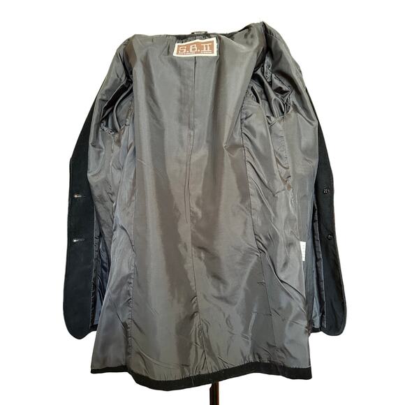 S.B. II. By Bitterman Women's sz L 2 button lined velvet blazer black Vintage - Picture 7 of 10